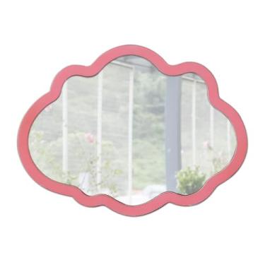 Imagem de Sintosin Espelho rústico rosa nuvem 30,5 x 40,6 cm, moldura de madeira com acabamento envelhecido, pequenos espelhos decorativos para parede de meninas, lindos espelhos decorativos para decoração de