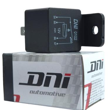 Imagem de Relê Auxiliar Universal Com Suporte 12v 40a 4 Pinos - DNI 0102