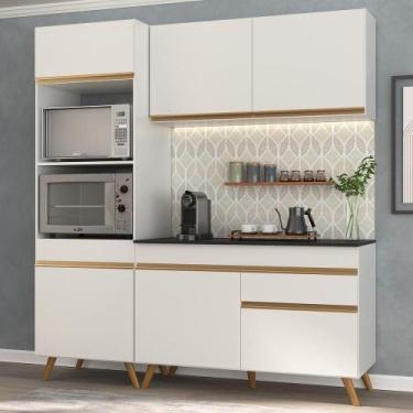 Imagem de Cozinha Compacta 3 peças Armário e Balcão Multimóveis Branca - MULTIMO