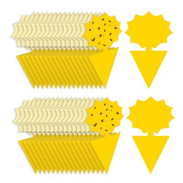 Imagem de 30 unidades de Armadilha para Moscas das Frutas Fungicas Adesiva Amarela Inodora Protegendo Plantas Adequada Ambiente Fechado e Uso Alta Cola Duradoura Fácil Descolar com Insetos Voados Segura Humanos