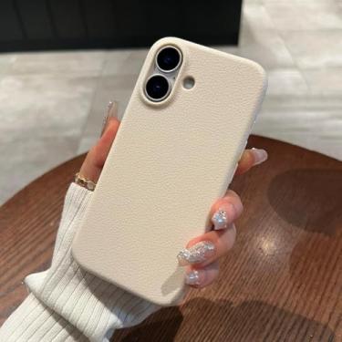 Imagem de HTVJFX Capa de celular luxuosa de couro macio fosco com padrão de silicone à prova de choque para iPhone 11 (para iPhone 11/branco)
