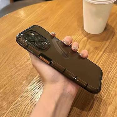 Imagem de HTVJFX Capa protetora transparente de luxo à prova de choque para iPhone XR (preta para iPhone XR/Y)