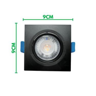 Imagem de Kit Luminária Led Spot 5W 7W Preto Redondo Quadrado Embutido Branco Fr