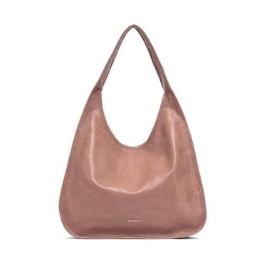 Imagem de NEWBELLA Bolsa Hobo feminina - Bolsa de ombro e bolsa de mão de couro sintético, bolsa de trabalho espaçosa para viagens e uso diário, Rosa escuro