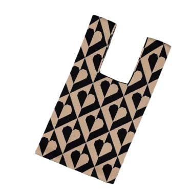 Imagem de Bolsa feminina de malha, mini bolsa dobrável moderna, lazer respirável, férias, compras, padrão