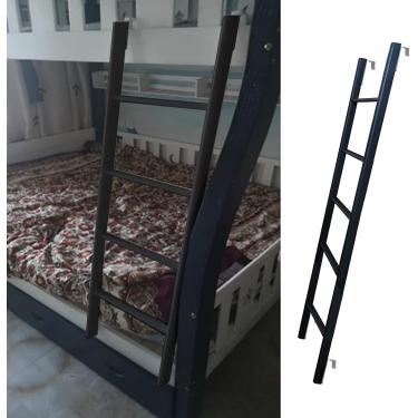 Imagem de Escada De Beliche Universal Beliche Escada De Cama Preto, Metal Gancho-em Rv Escadas De Cama De Solteiro Para Motorhome Escadas De Loft, Black, 150cm/59"