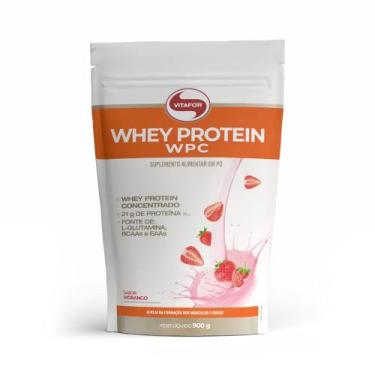 Imagem de Whey Protein WPC Vitafor Sabor Morango 900g