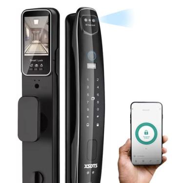 Imagem de Fechadura Digital Eletrônica Mfr S928 Wifi Automatizada Com Tela Bater