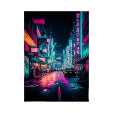 Imagem de Pôster De Paisagem Urbana Neon De Tóquio, Impressão De Arte Em Canvas 