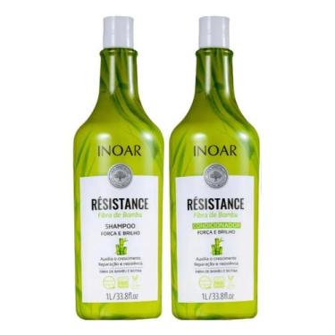 Imagem de Inoar Resistance Bambu Kit Shampoo + Condicionador 1l - Congratulation