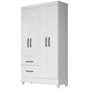 Imagem de Guarda Roupa Solteiro 4 Portas 8524 Branco Flex Moval, Branco Flex