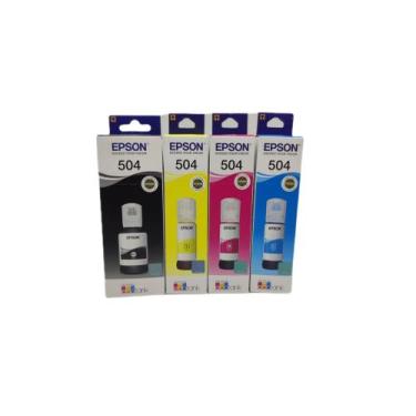 Imagem de Kit com 4 tintas epson 504 l4150 l4160 l 6161 l6171 l6191