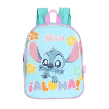 Imagem de Mochila de Costas Disney Stitch Creche Passeio Meninas Kids Cor:Verde 