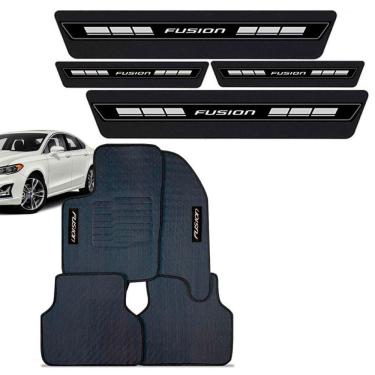 Imagem de Tapete Borracha Bordado + Soleira Ford Fusion 2013 a 2022
