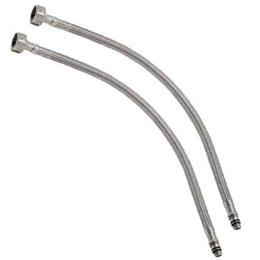 Imagem de Engate Rabicho Par Monocomando Misturador 80cm Grande Flexível Mangueira Comprido Torneira Água Quente Fria Par Banheiro Cozinha