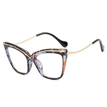 Imagem de Moda Retro Desugner Light Óculos Feminino Metal Cat Eye Frame Trend Clear Reding, 2, China