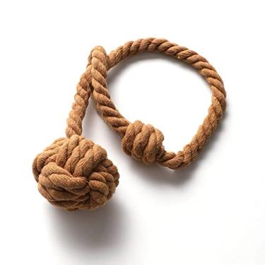 Imagem de porta-cortina Laços de cortina bola amarrada guarnição de janela de algodão laços de cortina de bola única laços de cortina bola amarrada, curry, 1 peça