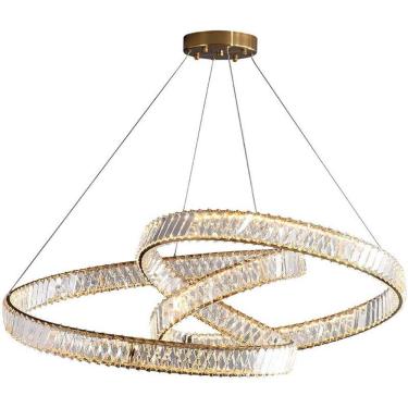 Imagem de Lustre Pendente em Led 65w 3000k Metal Bronze com Cristal K9
