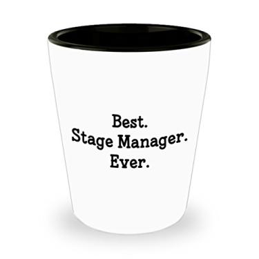 Imagem de Copo de shot para gerente de palco – Melhor gerente de palco de todos os tempos – ideia de de Natal