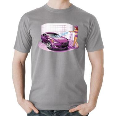 Imagem de Camiseta Algodão Lava Jato Carro Roxo - Foca Na Moda