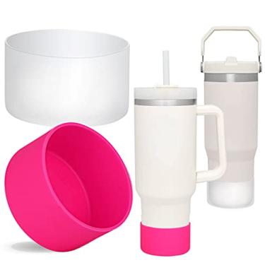 Imagem de QIANHAI Botas de silicone para Owala & Stanley Copo de 1,134 g, IceFlow 850 g 590 ml - Manga protetora serve para Hydro Flask 350.2-680.4 g - SIMPLES MODERNO YETI Ramber Bottle Accessories