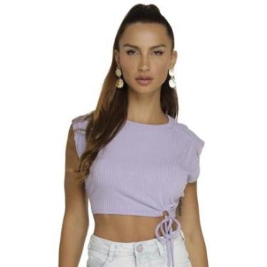 Imagem de Regata Onça Preta Muscle Cropped Ribana VE23 Lilás Feminino-Feminino