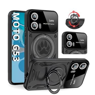 Imagem de Capa Capinha Armor Anti Choque Ring Luxo Para Moto G53 (Tela 6.5) + Anel Giratório + Proteção De Câmera - Proteção Militar