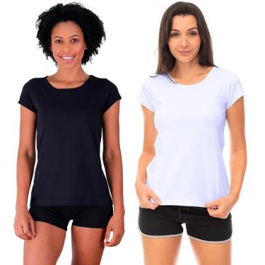 Imagem de Kit 2 Camiseta Babylook MXD Conceito Lisa Sem Estampa Slim Multicolorida-Masculino