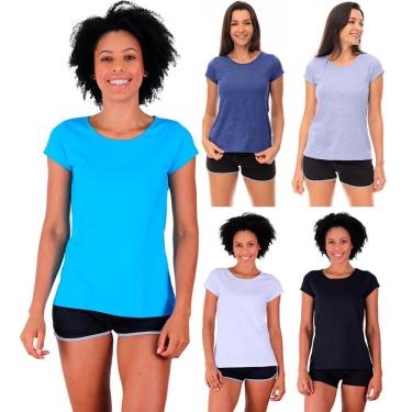 Imagem de Kit 5 Camiseta Babylook MXD Conceito Lisa Sem Estampa Slim Multicolorida-Masculino