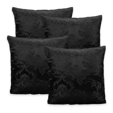 Imagem de Kit 4 Capas de Almofada c/ Zíper em Jacquard Adamascado Luxo 40cm x 40