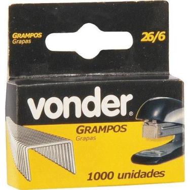 Imagem de Grampo 6mm Reto 26/6 Para Grampeador Escritório Com 1000 Peç - Vonder