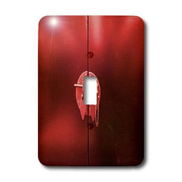 Imagem de 3dRose lsp_174212_1 Imagem de bloqueio vermelho antigo na tampa do interruptor de luz do peito chinês