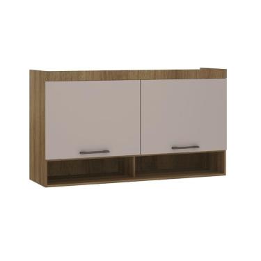 Imagem de Armário Aéreo Maleiro Modulado 145cm 2 Portas Basculantes Paris Avelã Pf Com Cinammon Pf