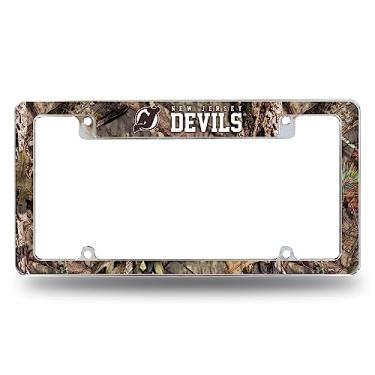 Imagem de Rico Industries Moldura de placa automotiva NHL New Jersey Devils Mossy Oak 30,48 cm x 15,24 cm cromada para carro/caminhão/SUV