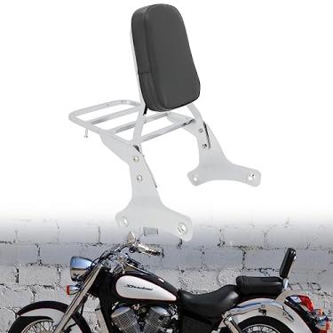 Imagem de Motaux Passenger Sissy Bar com bagageiro encosto para Honda Shadow ACE 400 750 VT400 VT750C VT750CD 1997-2003, cromado