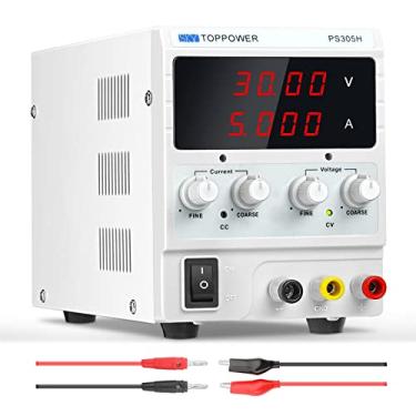 Imagem de SKY TOPPOWER Fonte de Alimentação Dc, Fonte de Alimentação de Bancada de Laboratório Regulada Ajustável 30V 5A com Display de 4 Dígitos, para Testes, Reparo de Telefones, Computadores, Peças de Carro,