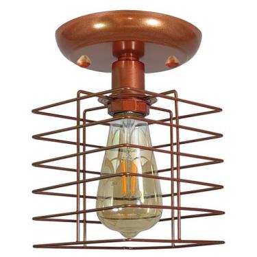Imagem de Plafon Aramado Boxy Cobre Sala Quarto cozinha banheiro - CM GLASS - CL