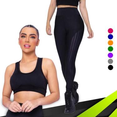 Imagem de KIT conjunto TOP ALÇA MÉDIA bojo + CALÇA LEGGING REDINHA Feminino Acad