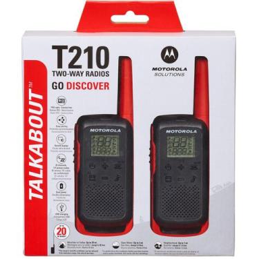 Imagem de Walkie Talkie Talkie Motorola T210 - 32 KM - 22 Canais - Preto e Verme