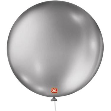 Imagem de Balão Metalizado Nº05 Redondo Prata - Pacote com 25 Unidades - Sao Roq
