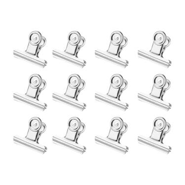 Imagem de M&G Pacote com 12 clipes para fichário, clipe de papel de dobradiça pequena de aço inoxidável de 51 mm, braçadeiras de metal para artesanato DIY, pinturas, desenhos, fotos, materiais de escritório