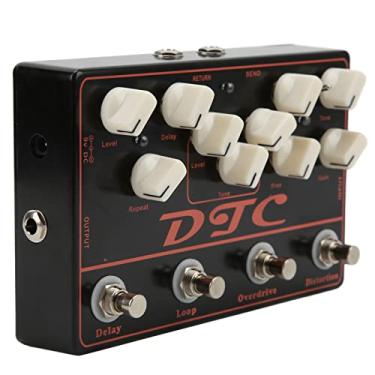 Imagem de Efeitos de atraso de loop de overdrive de distorção, pedal de guitarra sintetizador de metal ajustável 4 em 1 para guitarras elétricas