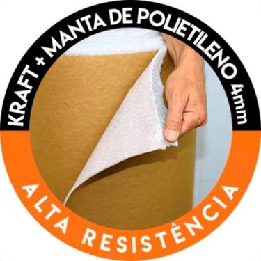 Imagem de Papelao Salva Piso Salvabras 100Cm X 25M - Papel Kraft Com Plastico Bo