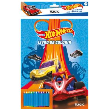 Imagem de Livro - Hot Wheels - Kit de Colorir com Giz de Cera