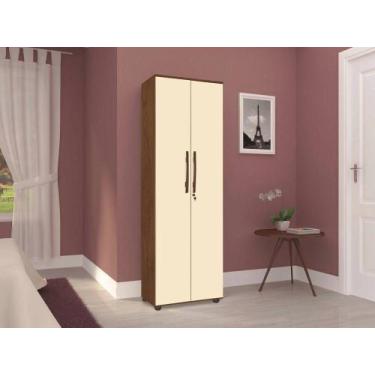 Imagem de Armário Multiuso Cordoba 2Pts 6 Prateleiras Chave Mel-Perola - JM3 Móv