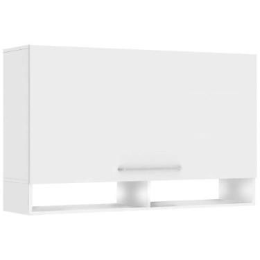 Imagem de Arm. aereo (1,20m) basculante c/ nicho color branco lacca - ZANZINI