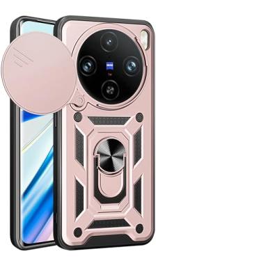 Imagem de Kukoufey Capa compatível com Vivo X200 Pro 5G, com capa de lente de câmera deslizante compatível com Vivo X200 Pro 5G V2405A V2405DA capa rosa