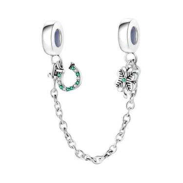 Imagem de Corrente de Prata 925 com Pingente Trevo - Para Pulseiras Pandora, B11