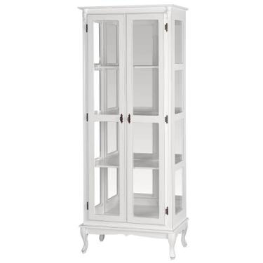 Imagem de Cristaleira de Vidro e Madeira com 2 Portas e Espelho Luís XV - 1087E 