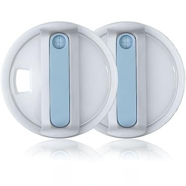 Imagem de Tampa de copo de 1,134 g para Stanley, à prova de derramamento, resistente a respingos, capa de substituição para acessório Stanley Cup (pacote com 2) (Fog, 1,134 g)